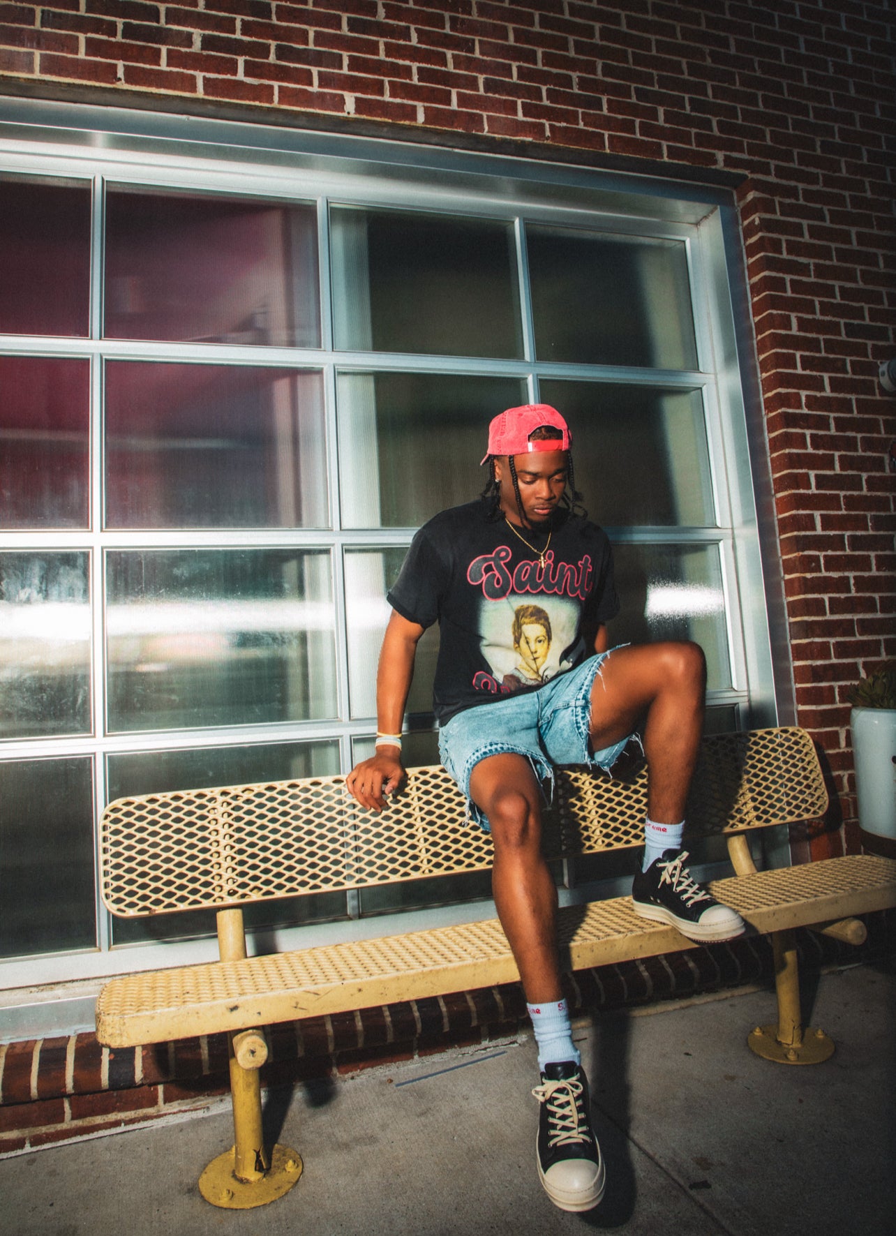 Red SF Distressed Top Hat