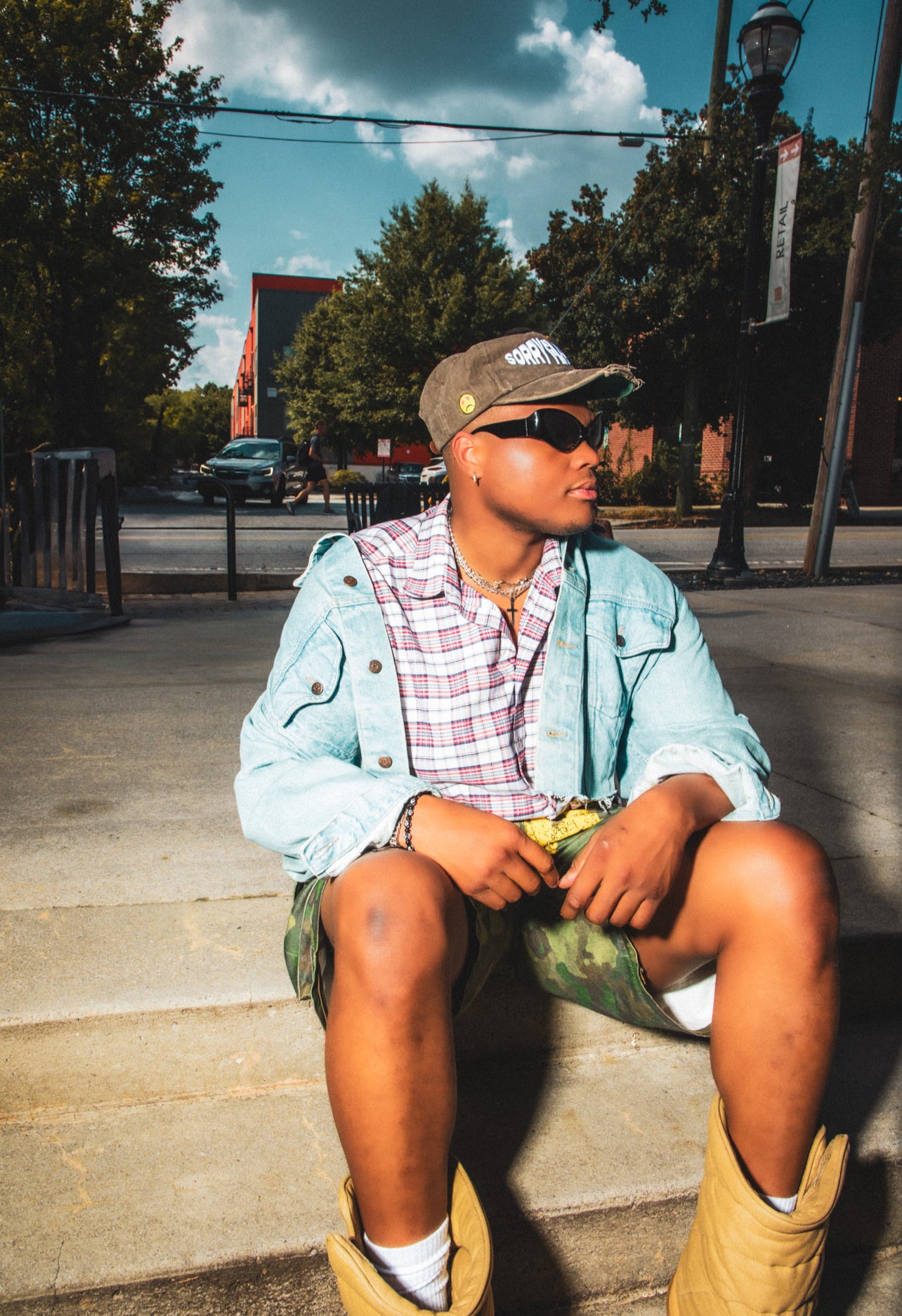Brown SF Distressed Top Hat