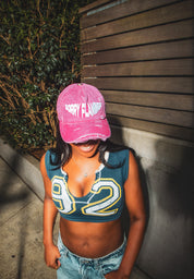 Pink SF Distressed Top Hat