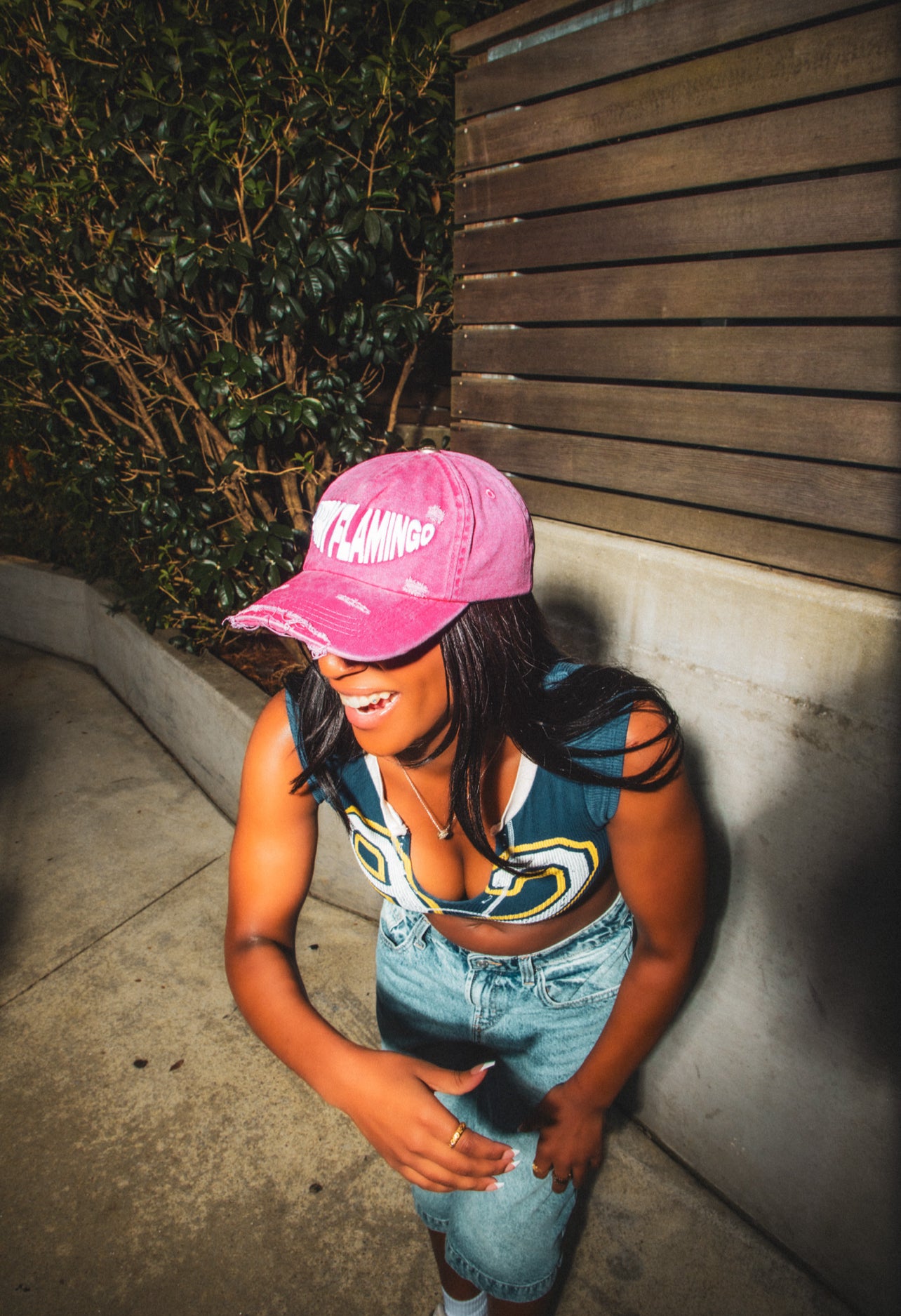 Pink SF Distressed Top Hat