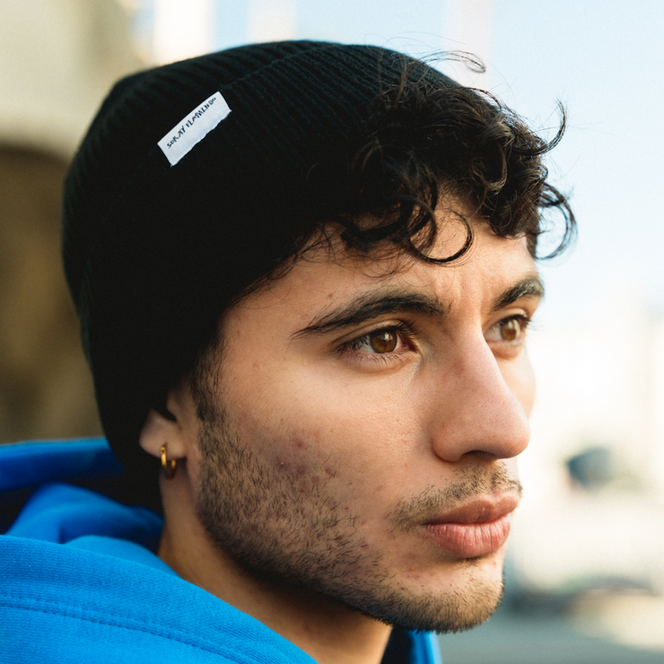 Raven Black Wool Beanie